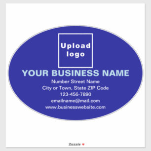 Handelsmarke auf Blue Large Oval Vinyl Sticker