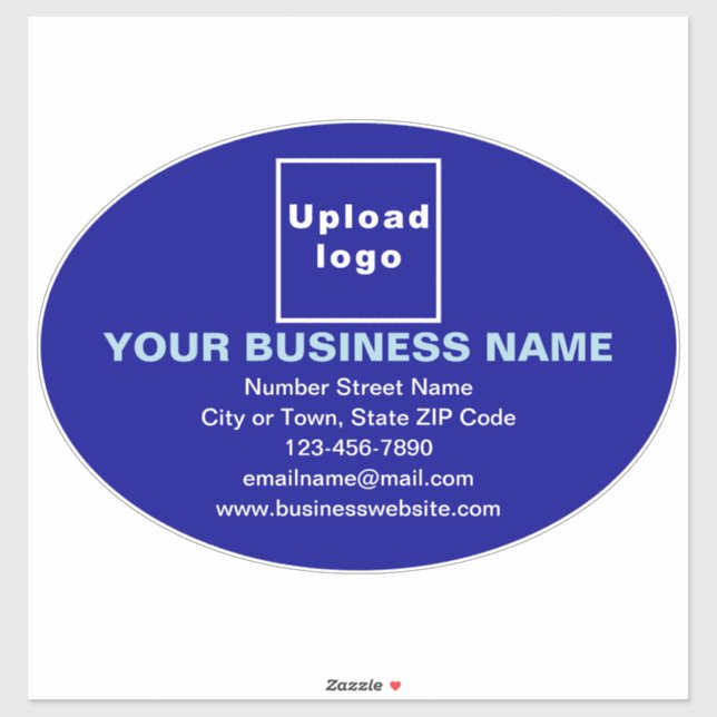 Handelsmarke auf Blue Large Oval Vinyl Sticker (Blatt)