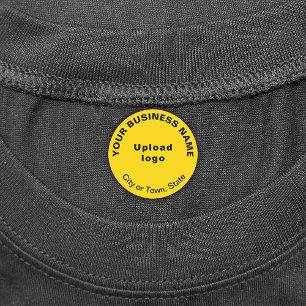 Handelsmarke auf gelbem Circle Iron On Label Etiketten