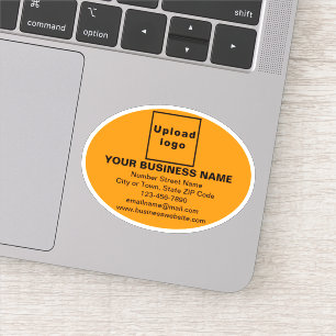 Handelsmarke auf Orange Color Oval Form Vinyl Aufkleber