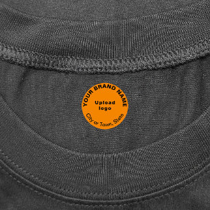 Handelsmarke auf Orange Round Clothing Label Etiketten