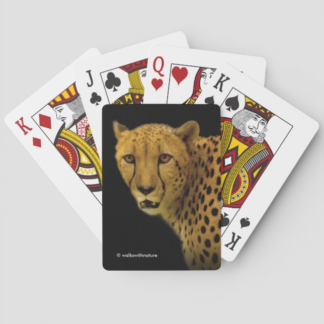 Handelsschauen mit einer prächtigen Geparden Spielkarten (Rückseite)