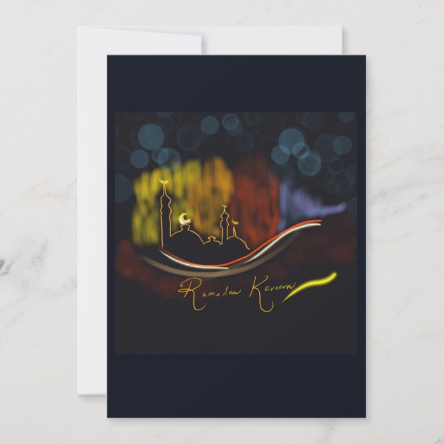 Handentworfene Ramadan-Karte (Vorderseite)