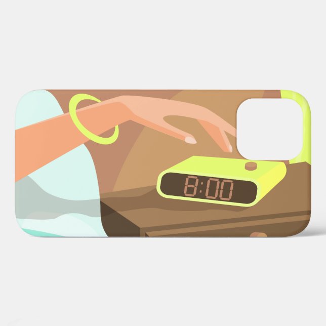 Händeschalten auf den Knopf Wecker-Schlummertaste Case-Mate iPhone Hülle (Rückseite (Horizontal))
