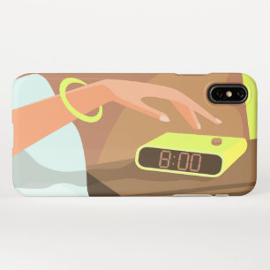 Händeschalten auf den Knopf Wecker-Schlummertaste iPhone Hülle