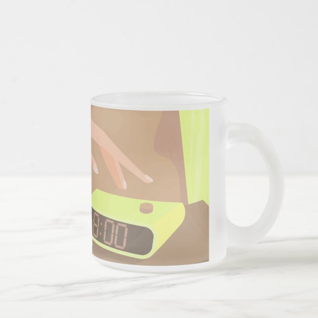 Händeschalten auf den Knopf Wecker-Schlummertaste Mattglastasse (Rechts)