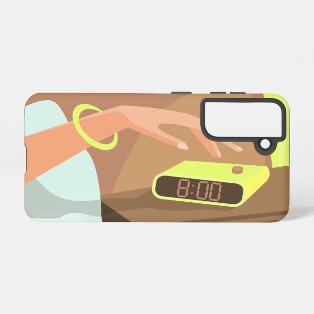 Händeschalten auf den Knopf Wecker-Schlummertaste Samsung Galaxy Hülle (Rückseite (Horizontal))