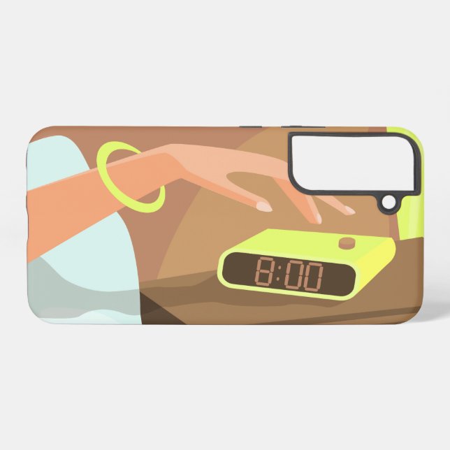 Händeschalten auf den Knopf Wecker-Schlummertaste Samsung Galaxy Hülle (Rückseite (Horizontal))