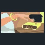 Händeschalten auf den Knopf Wecker-Schlummertaste Samsung Galaxy Hülle<br><div class="desc">Vormittagskomposition im Glamour-Schlafzimmer</div>