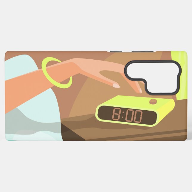 Händeschalten auf den Knopf Wecker-Schlummertaste Samsung Galaxy Hülle (Rückseite (Horizontal))