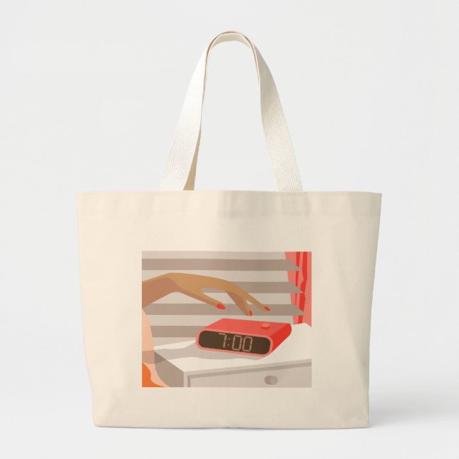 Händeschalten der Frauen auf den Knopf für den Wec Jumbo Stoffbeutel (Vorne)