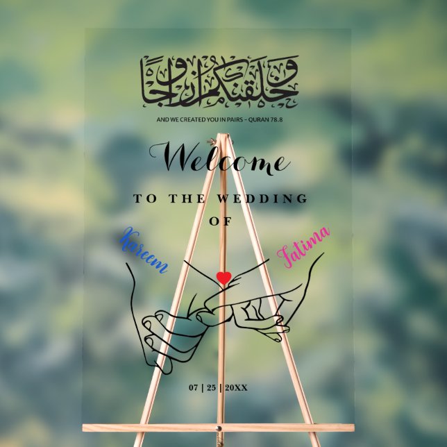 Händeschalter Nikah Begrüßungsschild Akryllisch Acrylschild (Neutral)