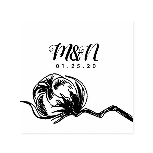 Händezeichnung für das Hochzeitslogo Cotton Pflanz Permastempel (Design)