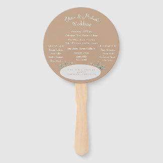 Handfan für benutzerdefinierte Hochzeitprogramme Fächer