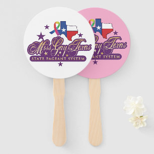 Handfans mit dem Logo "Miss Gay Texas Staat" Fächer