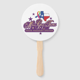 Handfans mit dem Logo "Miss Gay Texas Staat" Fächer