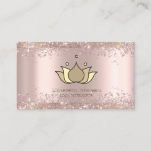 Handfarbe Lotus Rose Gold Glitzer Staub Yoga Visitenkarte