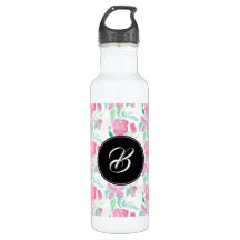 Handfarben Sommer Lila Blumenmonogramm