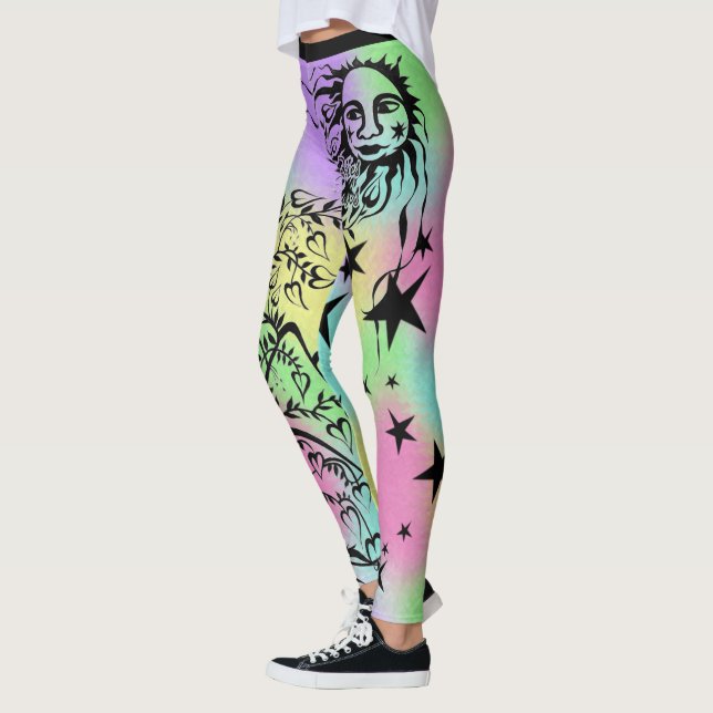 Handfarbene Designer-Leggings Leggings (Links)