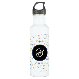 HandfarbenSummer Tiny Floral Monogram Edelstahlflasche
