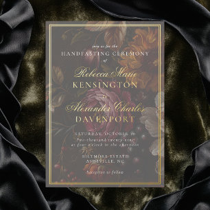 Handfasting-Dunkle-stimmungsvolle-florale-Kalligra Folieneinladung