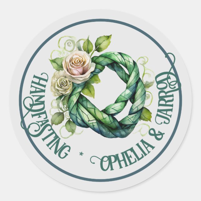 HANDFASTING STICKERS FOR FAVORS ENVELOPES CORD (Vorderseite)
