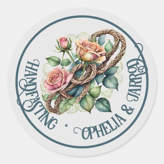 HANDFASTING STICKERS FOR FAVORS ENVELOPES CORD (Vorderseite)