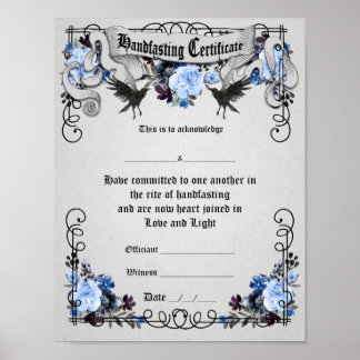 Handfastposter - Fantasy Ravens Blue Poster
