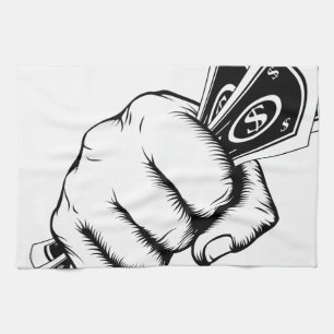 Handfaust mit Bargeld-Illustration Handtuch