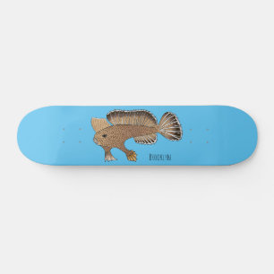 Handfisch Cartoon-Illustration Skateboard