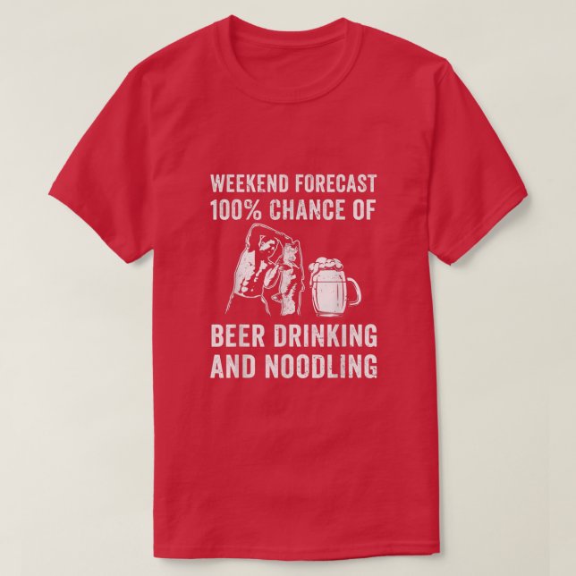 Handfishing Catfish Noodling Beer Hand Fishing Red T-Shirt (Design vorne)