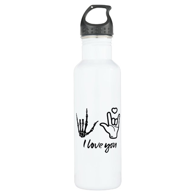 Handformung - Skelettfächer für das Herz Edelstahlflasche (Vorderseite)