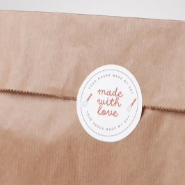 Handgearbeitete Bäckerei mit Liebe Runder Aufkleber