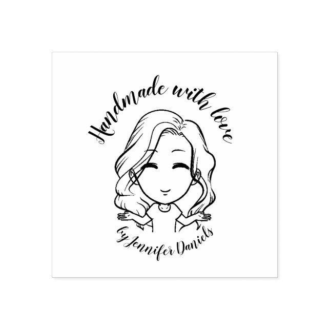 Handgearbeitete Handarbeit mit Liebe, die als Pers Gummistempel (Prägung)