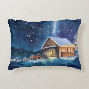 Handgearbeitete Winterlandschaft Dekokissen