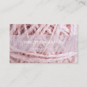 Handgearbeitetes Handgepäckgarn aus Knetkronen Ros Visitenkarte