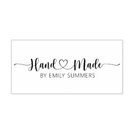 Handgefertigt mit Herz und individuelle Name Gummistempel