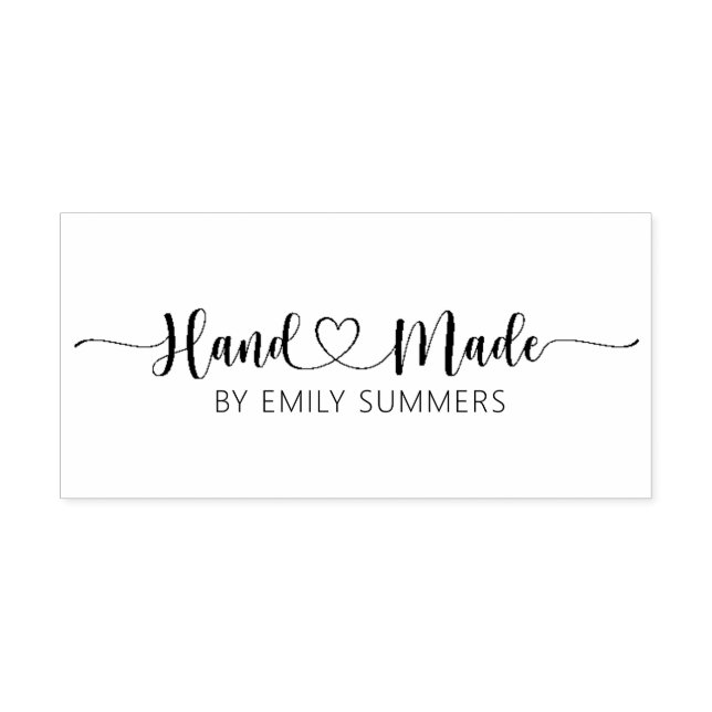 Handgefertigt mit Herz und individuelle Name Gummistempel (Prägung)