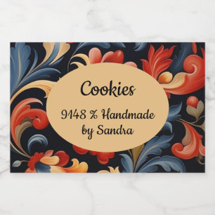 Handgefertigt mit Ihrem Namen Rosepaint Rosemaling Lebensmitteletikett