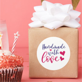 Handgefertigt mit Liebe - Aufkleber für kleine Unt