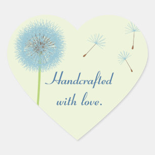Handgefertigt mit Liebe-Aufkleber Herz-Aufkleber