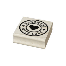 Handgefertigt mit Liebe Briefmarke mit Herz Gummistempel