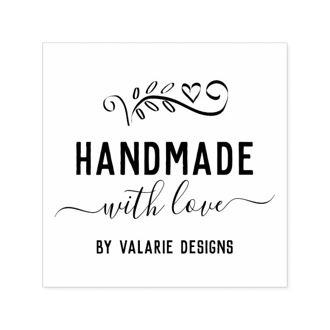 Handgefertigt mit Liebe Business Permastempel (Design)