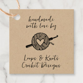 Handgefertigt mit Liebe Crochet Geschenkanhänger