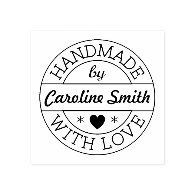 Handgefertigt mit Liebe durch individuelle Name Ka Gummistempel (Prägung)