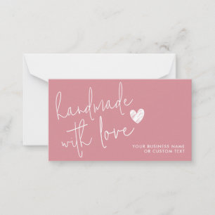 Handgefertigt mit Liebe Dusty Pink Heart Candle Ca Mitteilungskarte