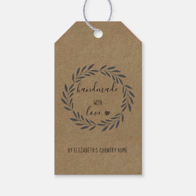 Handgefertigt mit Liebe Etsy Zuhause Crafter Craft Geschenkanhänger (Vorderseite)