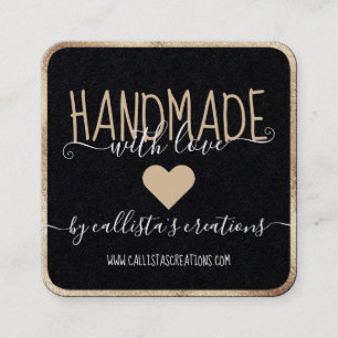Handgefertigt mit Liebe Etsy Zuhause Crafter Kunst Quadratische Visitenkarte