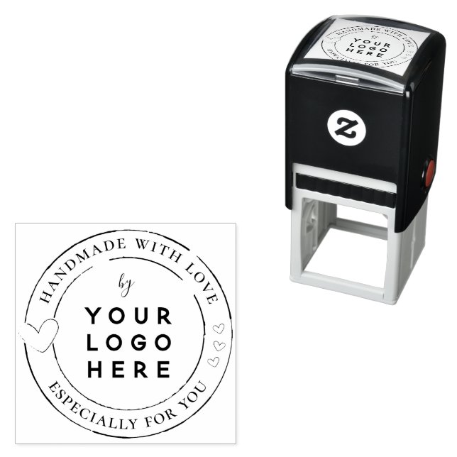 Handgefertigt mit Liebe für kleine Unternehmen Permastempel (Beispiel)