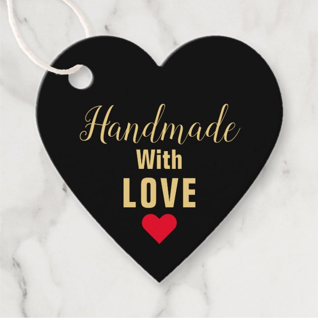 Handgefertigt mit Liebe Geschenkanhänger (Vorderseite)
